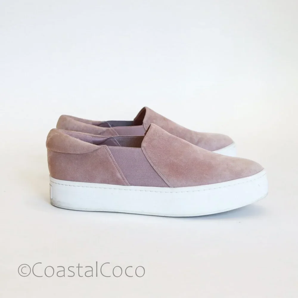 Vince Warren Women's Size 11 Suede Platform Slip-On Shoes Casual Comfort Leather